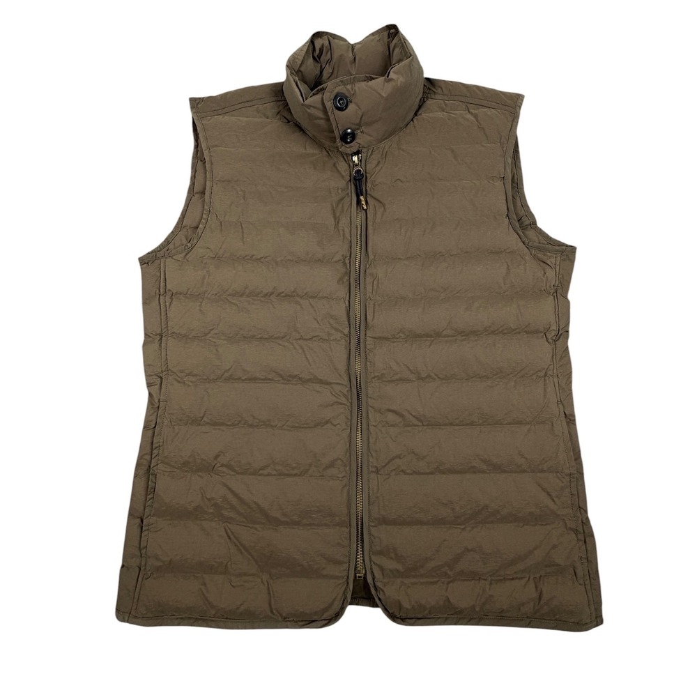Billy Reid Puffer Vest Mens Small Brown Quilted Full Zip Mock Neck